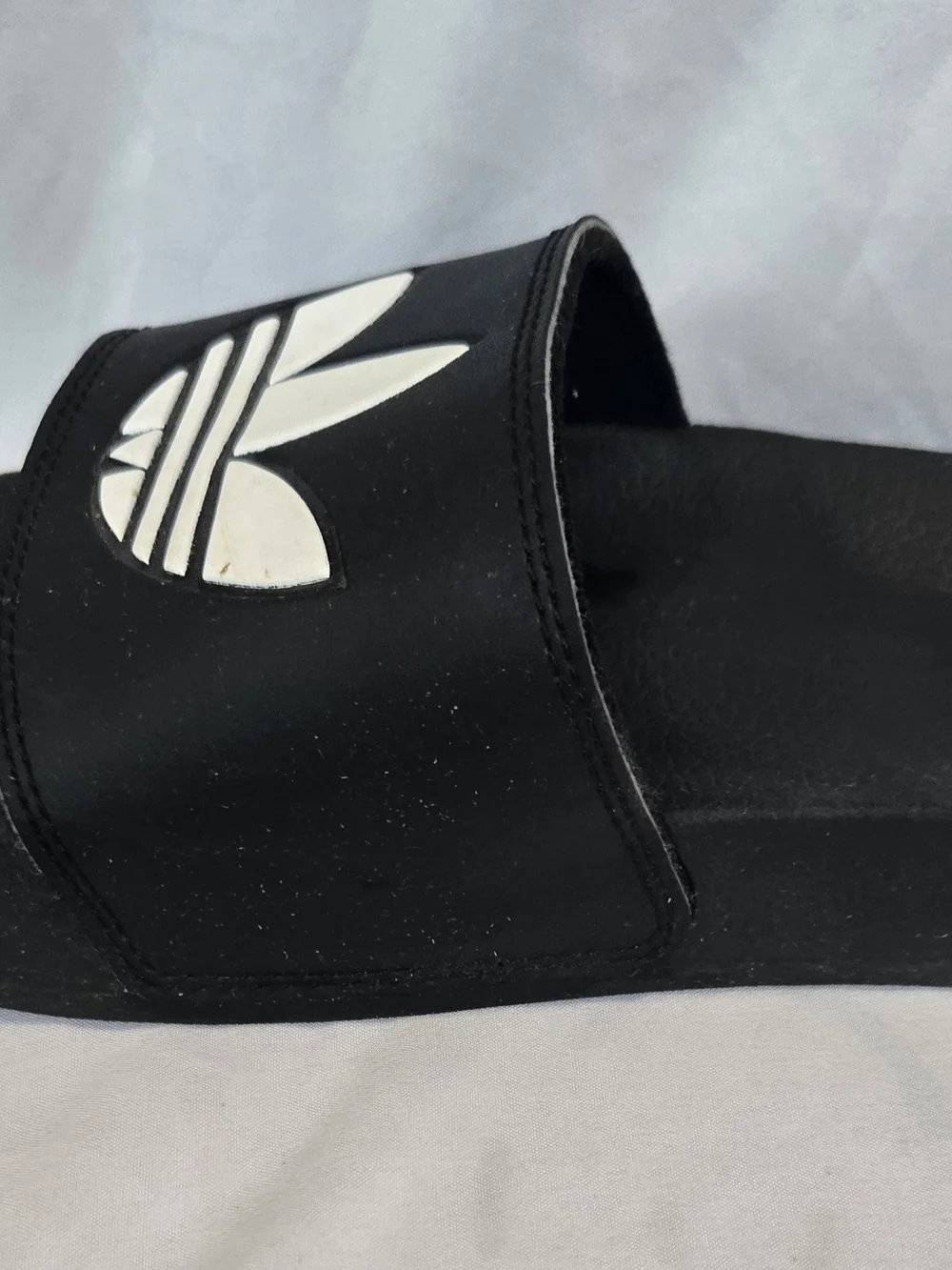 adidas Black Slides with White Trefoil Logos